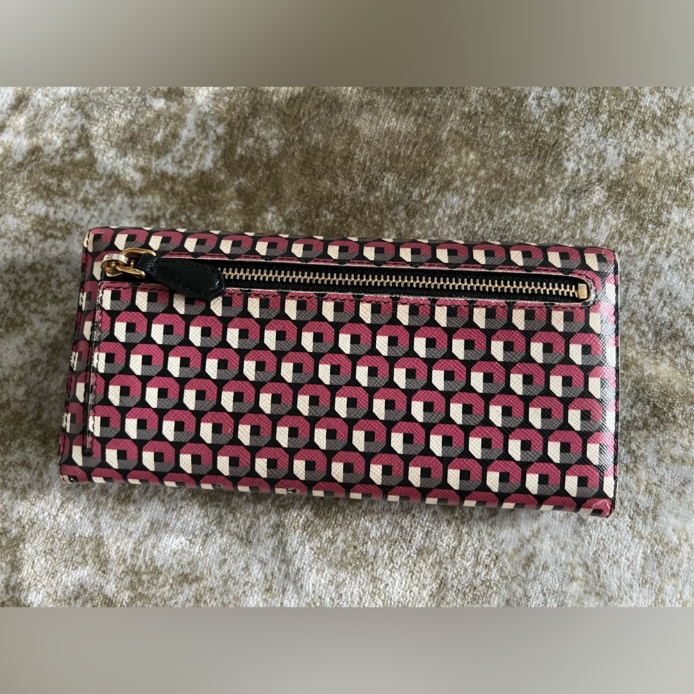 Prada Pink and Black Geometric Wallet Authentic Long Wallet - Picture 3 of 15